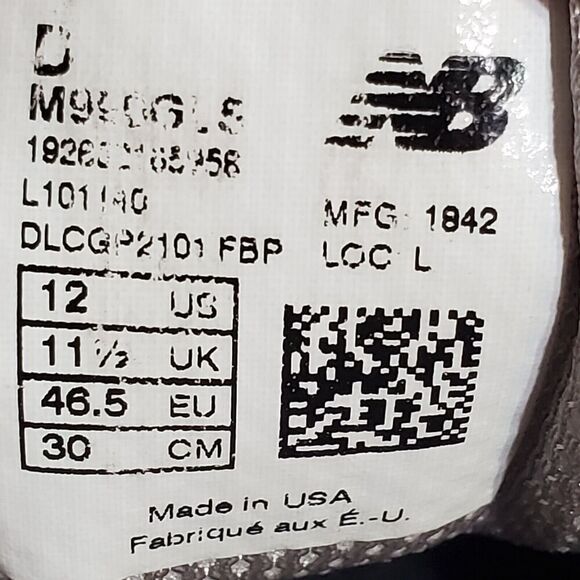 New Balance 990v5 Mens 12D Running Shoes M990GL5 Made in USA Gray Sneakers 46.5 - Picture 7 of 10